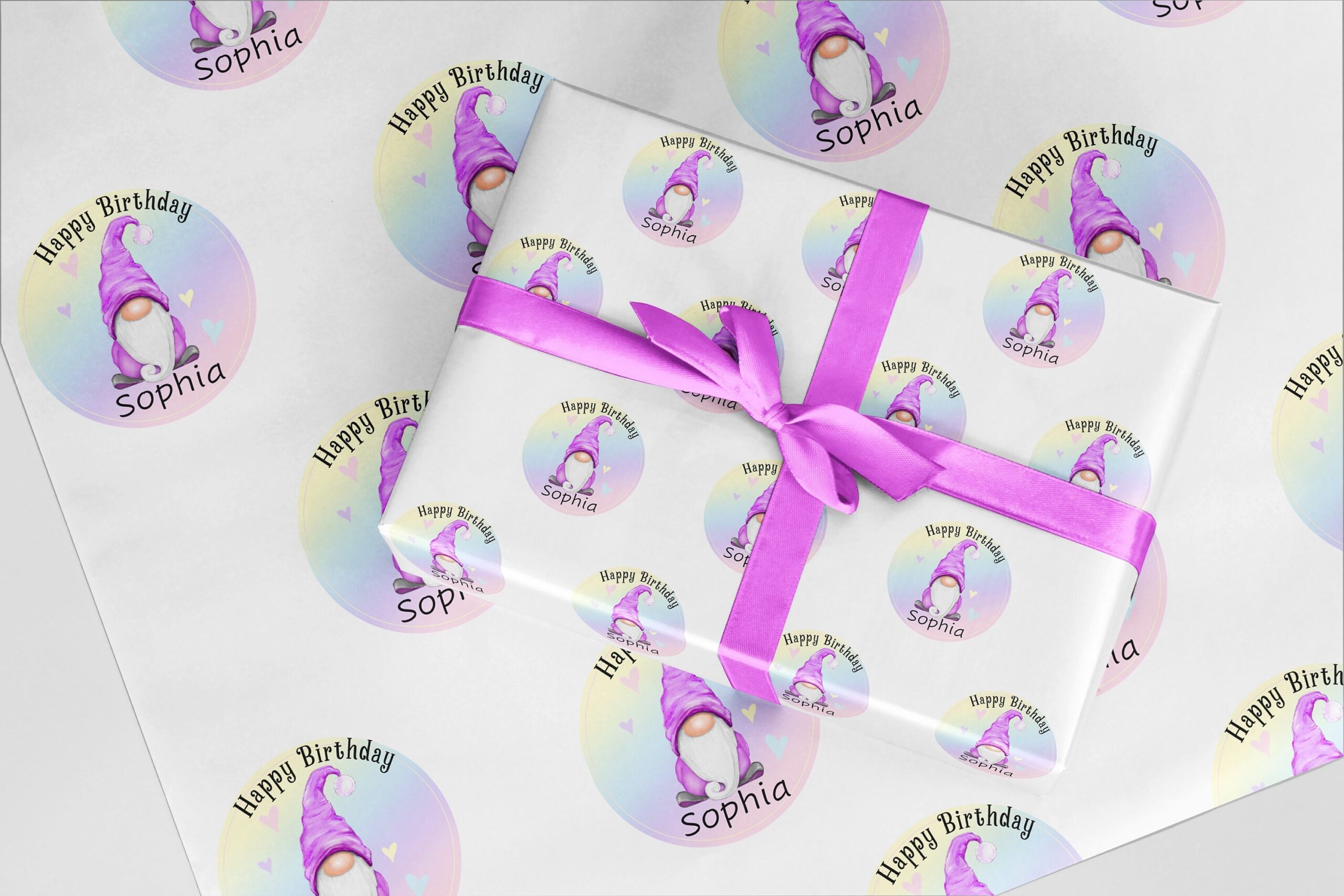 Rainbow Gonk Wrapping Paper Sheets and Rolls Rainbow Gonk Wrapping Paper Sheets and Rolls